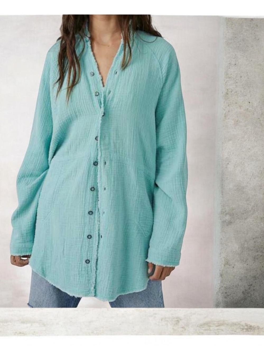 FREE PEOPLE SUMMER DAYDREAM RAW EDGE TOP XS S M - Picture 1 of 7